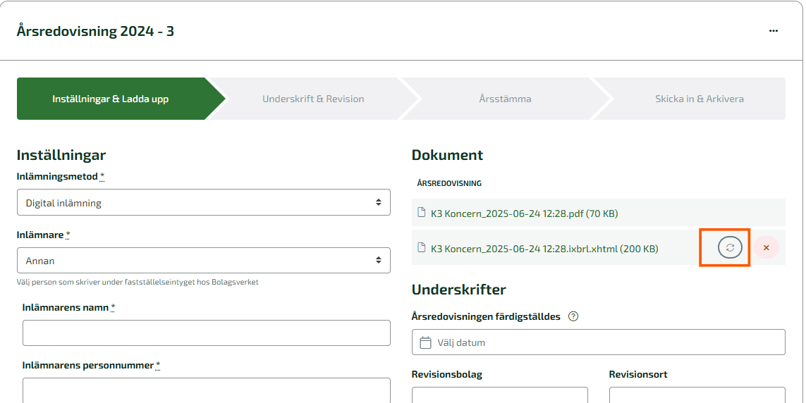 Du kan låsa upp er Koncernårsredovisning för att korrigera något.