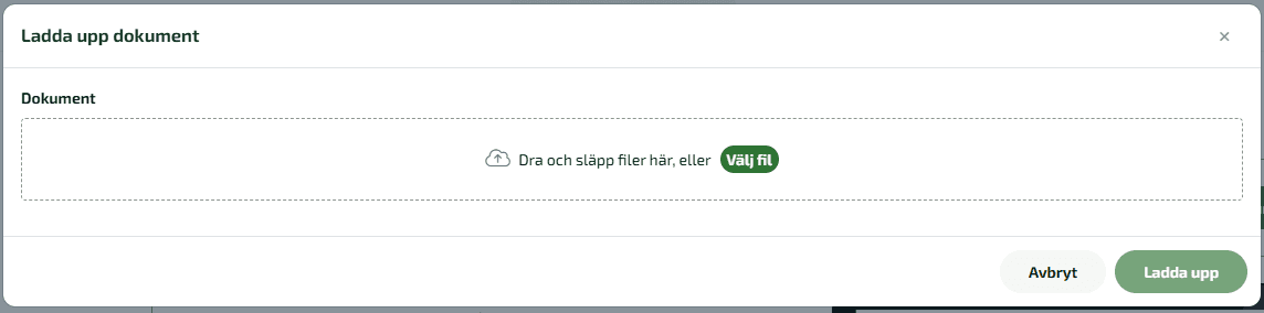 Välj fil och klicka på Ladda upp.