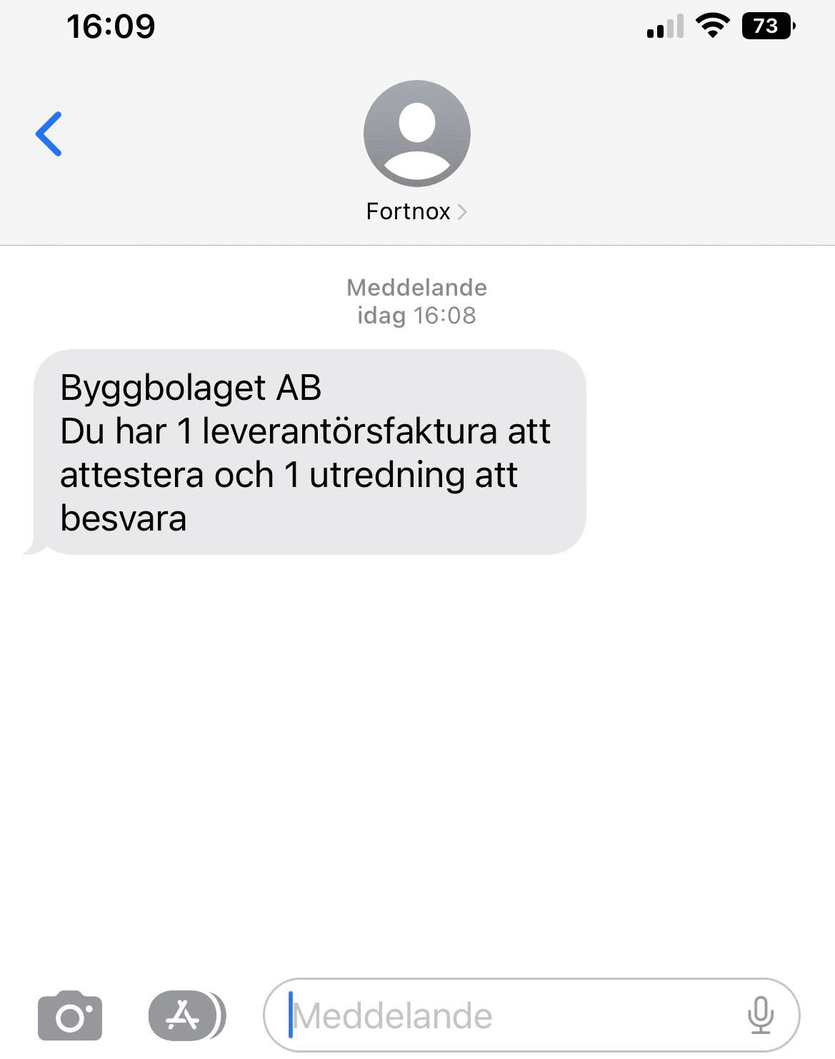 Notiserna via sms fungerar endast som en påminnelse och en upplysning om att attestanten har leverantörsfakturor att attestera.