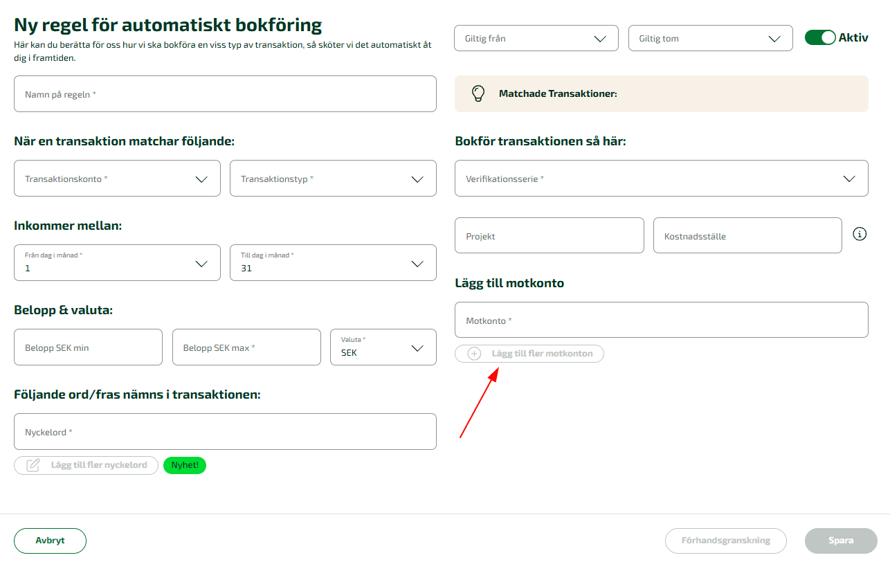 Klicka på knappen Lägg till fler motkonton.