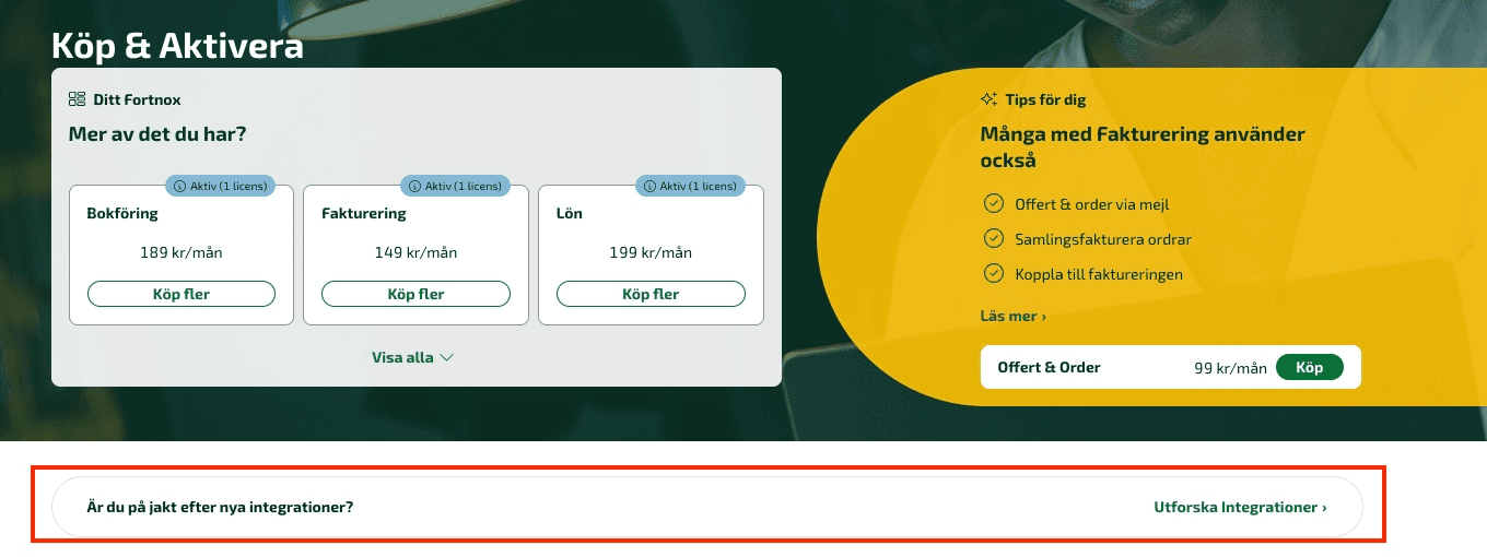 Välj Utforska Integrationer.