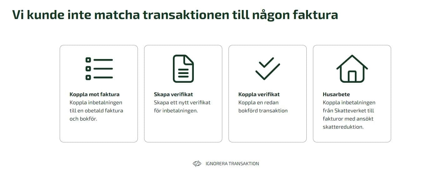 Arbetar du i vyn transaktioner utför du bortskrivningen direkt i transaktionerna.
