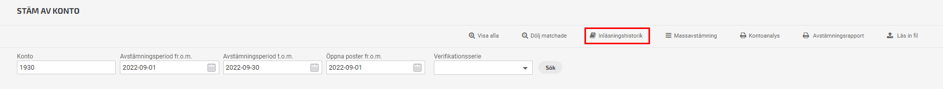 Har du läst in en felaktig fil kan du ångra inläsning av fil.