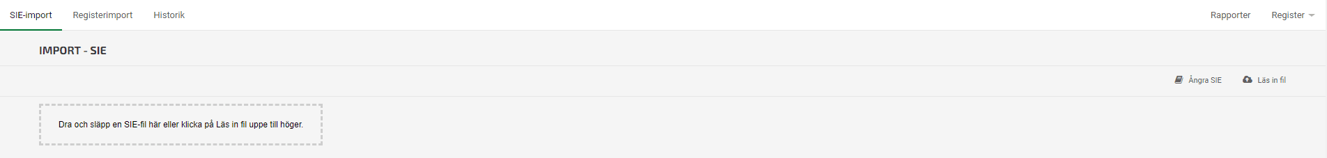 Klicka på fliken Registerimport för att importera ditt kundregister.