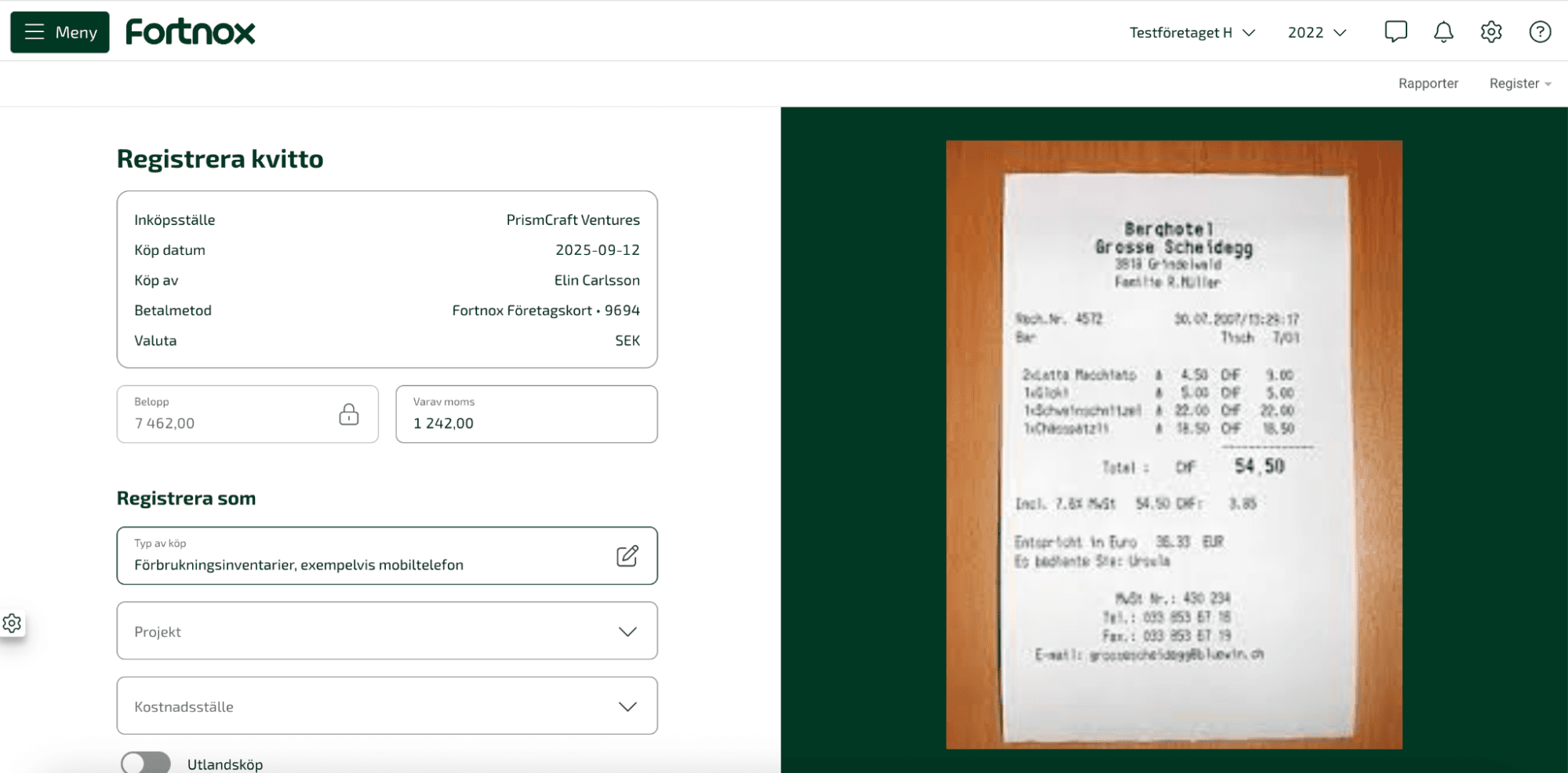 Bilder kan laddas upp till en transaktion både på webben och i appen.
