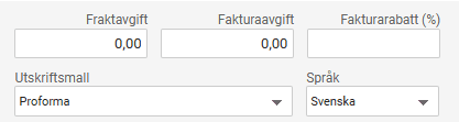 Välj utskriftsmall Proforma.