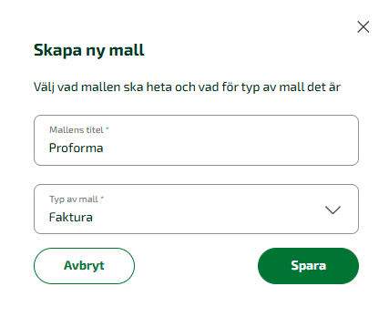 Skapa en ny utskriftsmall för proformafakturor.