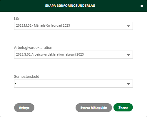 Bokför både bokföringsunderlag för era lönebesked och arbetsgivardeklarations-underlagen.