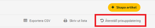 Klicka på Återställ prisuppdatering om något blev fel.