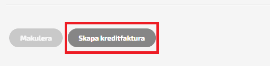 Längst ner till vänster på kundfakturan som du vill kreditera klickar du på Skapa kreditfaktura.