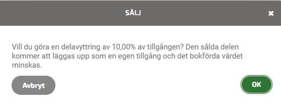 Godkänn delavyttringen genom att klicka på OK.