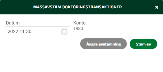 Du kan göra en massavstämning och även ångra en avstämning.