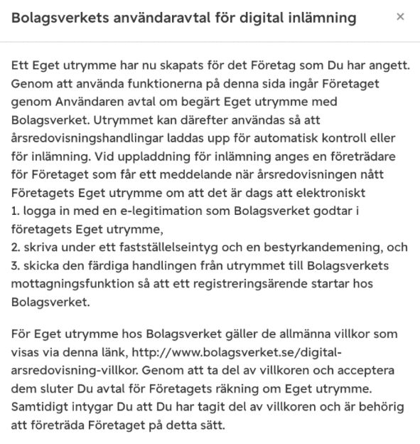 Läs igenom användaravtalet och godkänn detta genom att klicka på OK.