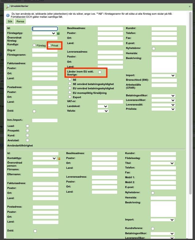 Om du löpande önskar att följa upp din totala försäljning till privatpersoner inom andra EU-länder kan du ta ut rapporten under Kundstatistik