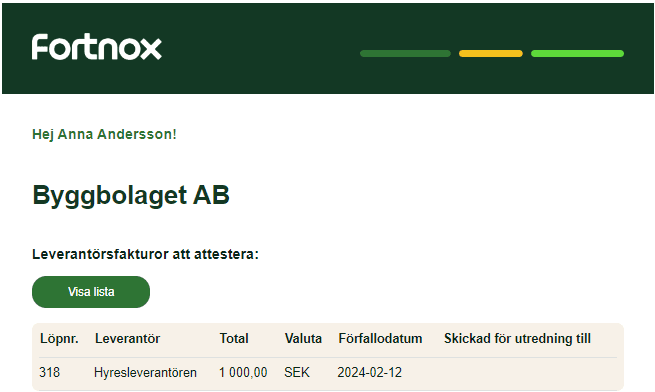 Notiserna som skickas ut via e-post innehåller länkar som som skickar dig vidare till programmet.
