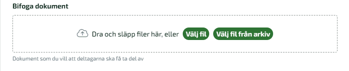 Här kan du bifoga dokument till ärendet.