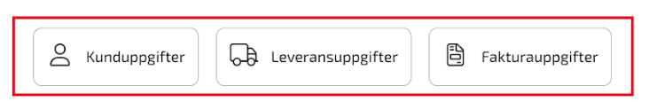 Ändra Kunduppgifter, Leveransuppgifter och Fakturauppgifter.