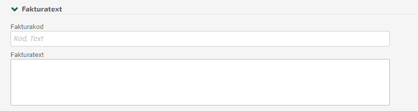 Du kan lägga in förvald fakturatext även på din kund.