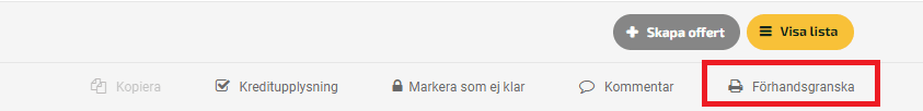 För att förhandsgranska klickar du på Förhandsgranska uppe till höger.