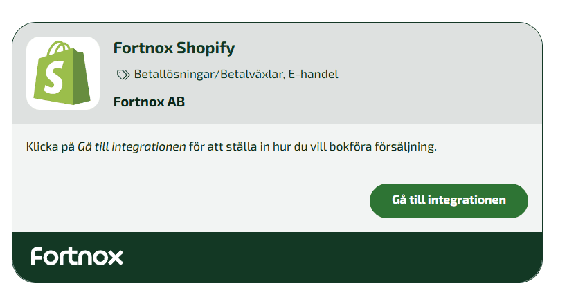 Välj att Gå till integrationen för att ta del av inställningarna.
